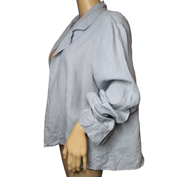 Bryn Walker linen open front grey cardigan - Picture 14 of 17